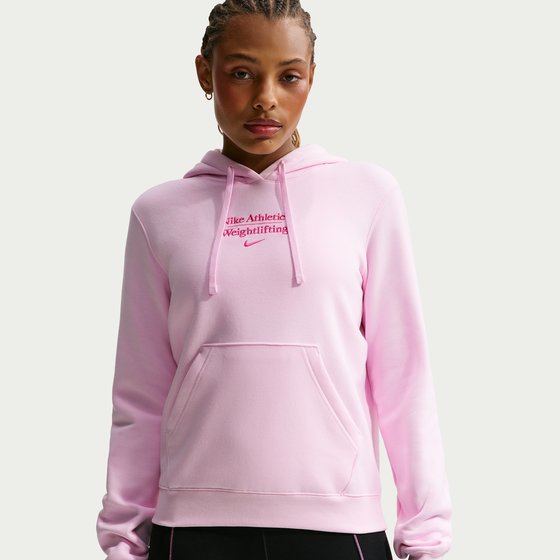 Nike women's weightlifting pullover hoodie in pink